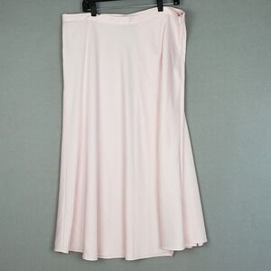 H&M Plus Sz 18 Midi Slip Skirt Pastel Pink Minimalist Contemporary Spring Basic